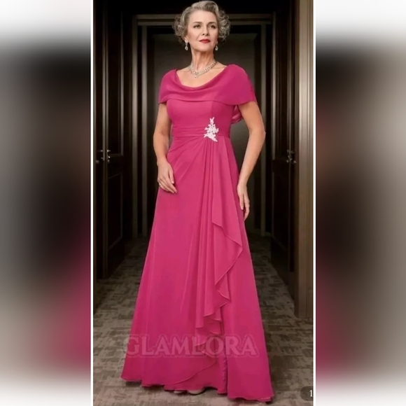 Glamlora Mother Of The Bride / Groom Floor Length Dress Size 8 (closer to sz 6) - Picture 7 of 8